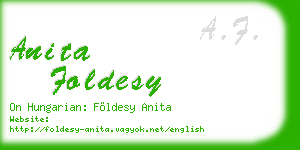 anita foldesy business card